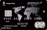 Альфа-Банк — Карта «Aeroflot» MasterCard World Black Edition доллары