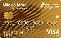 Банк Русский стандарт - Карта «Miles&More» Visa Gold Debit Card рубли
